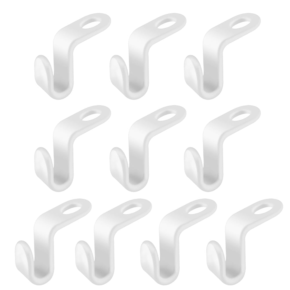 2 HANGERWORLD Pack of 120 White Plastic Space Saving Connector Hooks for Coat Hangers-4.8cm