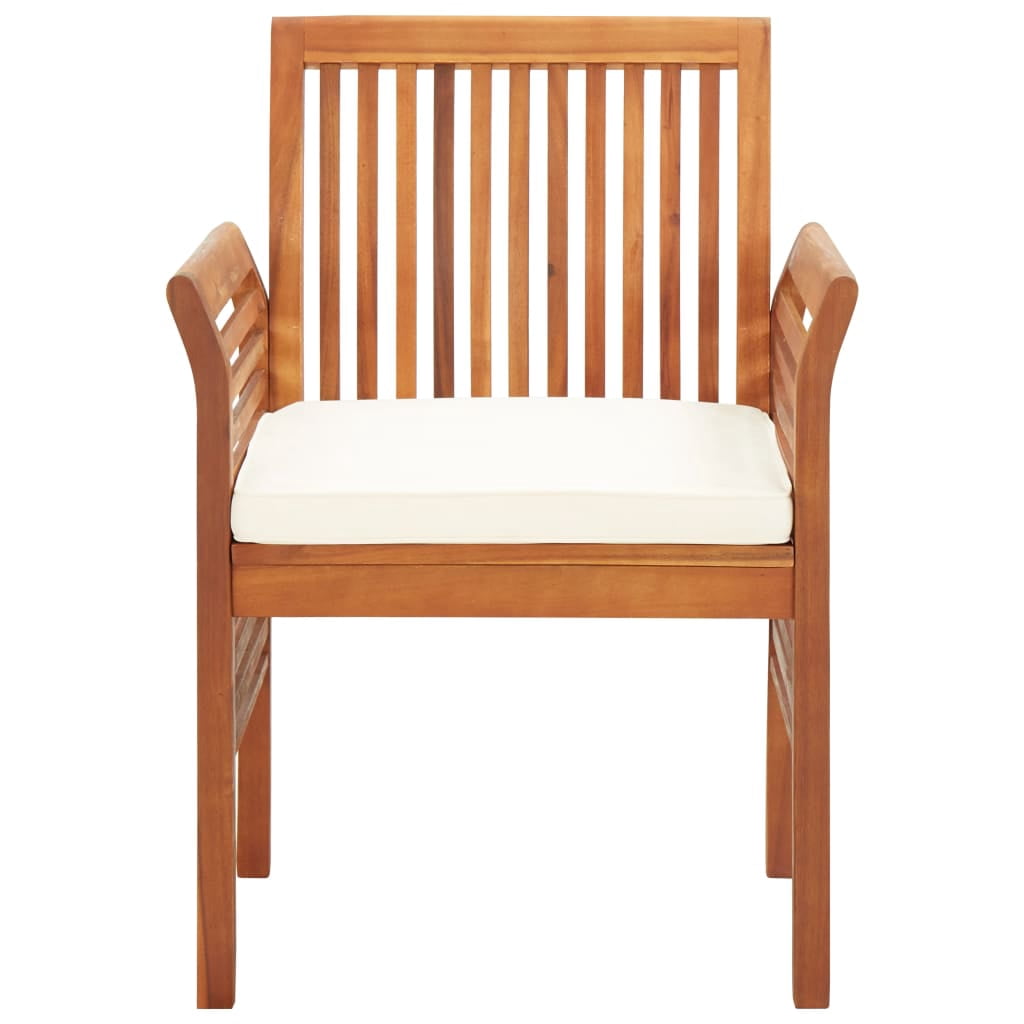 vidaXL Modern Dining Chair Patio Dining Chair with Cushion Solid Wood Acacia