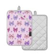 thumbnail image 2 of 2 Pack Pot Holders for Kitchen Heat Resistant Hot Pads Sets for Cooking Baking Bows and Heart Pattern, 2 of 7