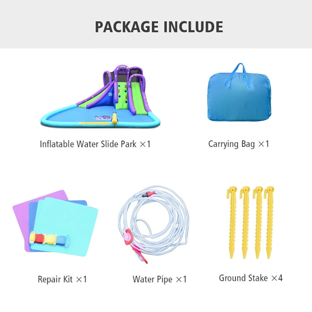 Aimee Lii Inflatable Water and Sand Park Mighty Bounce House with Large Pool, Bounce House Water Slide for Kids 5-10