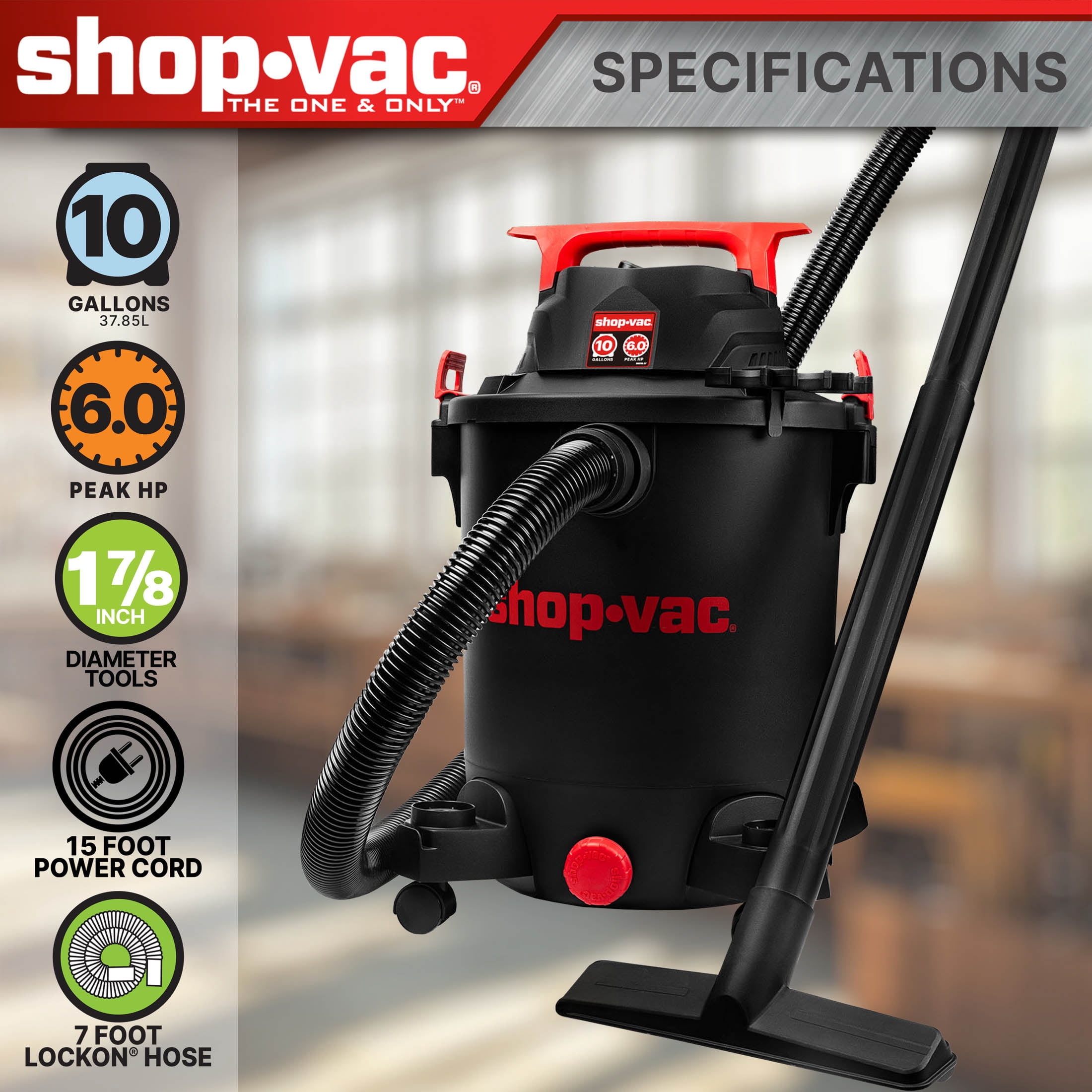 ShopVac 10 Gallon 6.0PHP Wet Dry Vac