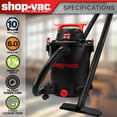 thumbnail image 2 of ShopVac 10 Gallon 6.0PHP Wet Dry Vac, 2 of 14