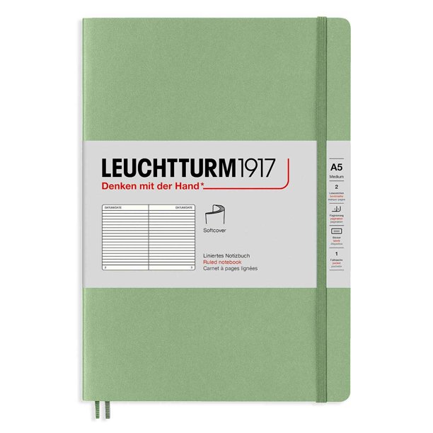 Cuaderno LEUCHTTURM1917 Softcover Medium A5 rayado color salvia