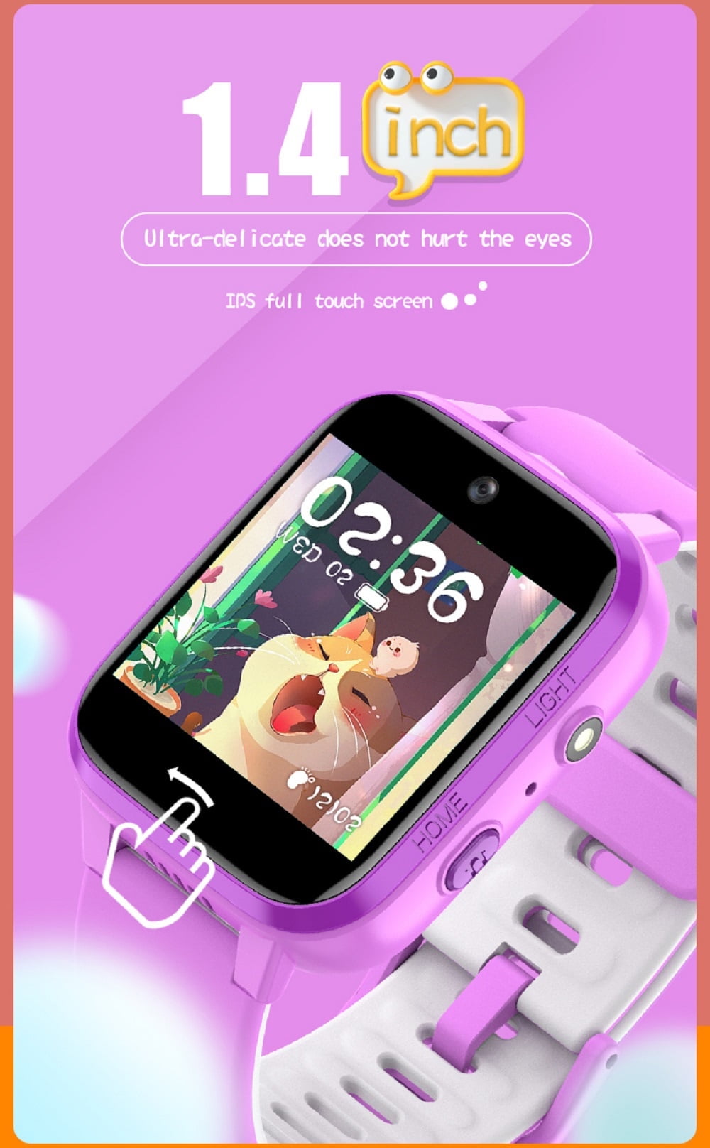 YUNOVA Y90 PRO Kids Smart Watch for Ages 5-12, IP67 Waterproof HD Touch Screen with Dual Camera, Music Player, 7 Educational Games & Pedometer, Durable Silicone Strap Birthday Gift for Boys Girls