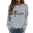thumbnail image 2 of There Is Nothing Too Big For God Christian Sweatshirts for Women Long Sleeve Crewneck Graphic Sweatshirt Pullover Tops, 2 of 5