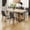 Table+4 Gray Chairs, variant on JUFU Dining Table Set for 6, Modern 55'' Dark Wood Dining Table and Fabric Dining Chairs Set of 6,Table and Chairs Set of 6,Ideal for Kitchen Dining Room