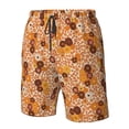 thumbnail image 6 of Uemuo Hippie Ditsy Floral Pattern Men's Swim Trunks Hawaiian Beach Bathing Suit Swimsuits Beach Quick-Dry Shorts with Pockets-Medium, 6 of 9