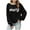 Black, variant on d Women Merry Christmas Crew Neck Sweater - Long Sleeve Letter Print Loose Knitted Pullover Red, XL
