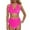 D401/Hot Pink, variant on Afdoent Bikini Sets For Women High Waisted Push Up Two Piece Swimsuits Vintage Retro Ruched Print Bikini Set Beach Swimwear