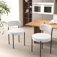 thumbnail image 2 of Boucle Upholstered Metal Side Chair, Set of 4, White, 2 of 8