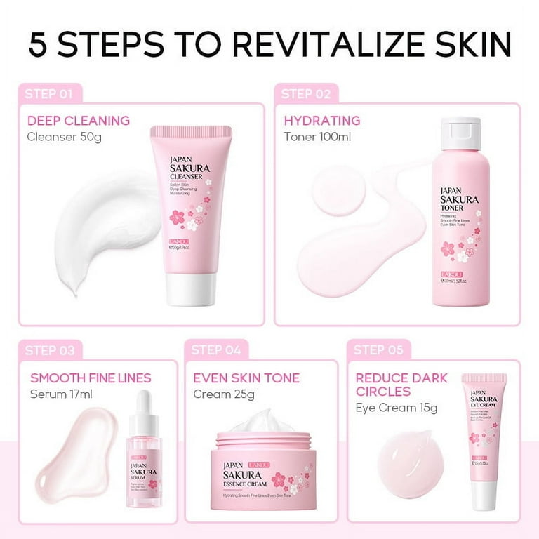 Skin Care Set JAPAN SAKURA Women Beauty Gift Sets Skin Care Kit With Cleanser, Toner, Serum - Walmart.com