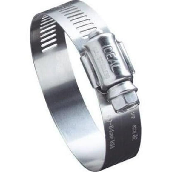 64 Series Worm Drive Clamp, 1-1/4 in to 2-1/4 in Hose ID, Stainless Steel 201/301 Pack of 10