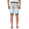 thumbnail image 3 of Unique Bargains Men's Summer Printed Drawstring Color Block Swim Beach Shorts 30 Gray Blue, 3 of 6