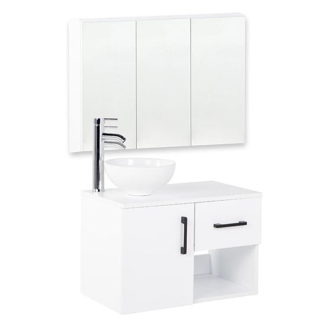 Mueble Gabinete para Baño con Botiquín Espejo de 3 Puertas blanco Grande