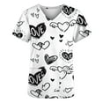 thumbnail image 4 of Xfvqtps Valentine's Day Scrub Tops for Women Comfortable Lightweight Medical Nursing Uniform Short Sleeve V-neck Working Uniform Saint Patrick Printed Nursing Uniform With Pocket White, 4 of 4