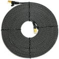 thumbnail image 3 of Tera Grand - 25FT - CAT7 10 Gigabit Ethernet Ultra Flat Patch Cable for Modem Router LAN Network - Braided Jacket, Gold, 3 of 5