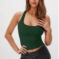 thumbnail image 2 of Womens Crew Neck Halter Tank Top Padded Ribbed Cropped Tank Trendy Backless Slim Fitted Basic Workout Cami Tops, 2 of 6