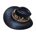 thumbnail image 4 of Sombrero de vaquero para hombre, moda informal, sombrero de protección solar para ir de compras, pescar y hacer senderismo Negro, 4 of 8