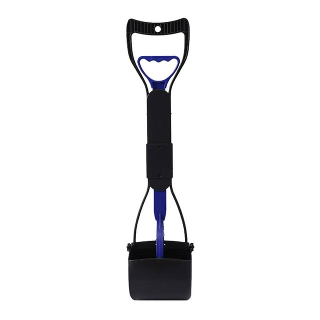 SLYNSHome Pooper Scooper for Dogs,Non-Breakable Long Handle Foldable Portable Dog Scooper with Spring,Easy to Pick Up - Blue