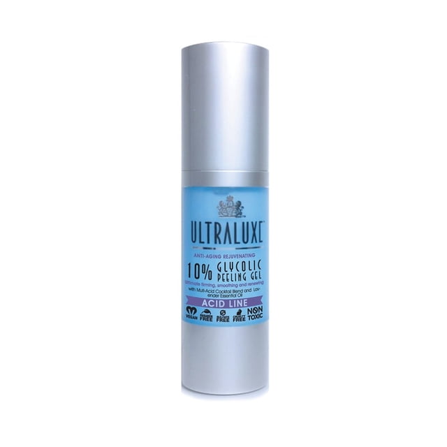 ULTRALUXE SKIN CARE Gel exfoliante antienvejecimiento rejuvenecedor 10% glicólico 1 oz