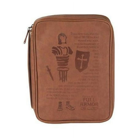 UPC: 0603799496650 | Full Armor of God Brown Vinyl Bible Cover Case with Handle  Medium