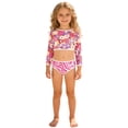 thumbnail image 4 of Shadoumai Girls Two Piece Swimsuits For Kids UPF 50 Sun Rash Guard And Swim Shorts For Beach Pool Water Play, 4 of 4
