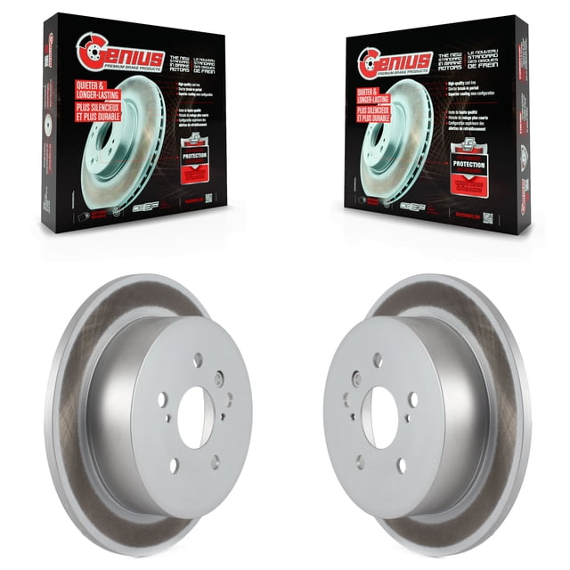 Genius Rear Coated Disc Brake Rotors Pair for Car 2004-2010 Toyota Sienna KG-100539