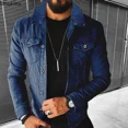 thumbnail image 3 of Mens Slim Fit Biker Denim Jacket Casual Spring Fall Winter Size S to 3XL, 3 of 10