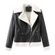 thumbnail image 1 of Abrigos de Invierno Para Mujer Chaquetas de Cuero de Piel Sintética Cálida Manga Larga Slim Parkas Chaqueta Sin Capucha Odeerbi  ODB172909, 1 of 9