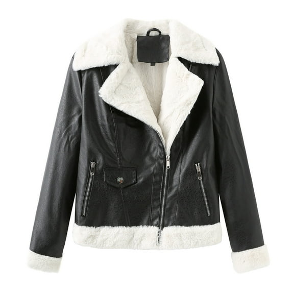 Winter Savings Clearance! Lindreshi Winter Jackets Women Clearance Womens Warm Long Sleeve Jacket Slim Winter Parkas Faux Leather Hoodless