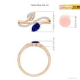 thumbnail image 5 of ANGARA Natural Tanzanite and Diamond Bypass Ring with Leaf Motif in 14K Rose Gold for Women (Size-6x4mm) | December Birthstone, Birthday, Anniversary, Jewelry Gift for Women | Natural Tanzanite Ring, 5 of 9