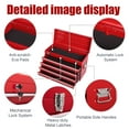 thumbnail image 6 of 21-inch Heavy Duty Metal Tool Box, Portable Tool Chest with 4 Drawers, EVA Liners, Ball Bearing Slide Drawers, Lockable, Powder Coated, Multi-Function Tool Organizer, Red, 6 of 8