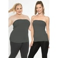 thumbnail image 4 of Stretch Is Comfort Women's Cotton Strapless Tube Top Charcoal Gray Medium, 4 of 5