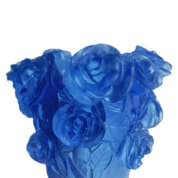 Crystal Vase Decorative Arrangement Elegant Arrangement Elegant Censer Handmade Artistic for Tabletop Blue