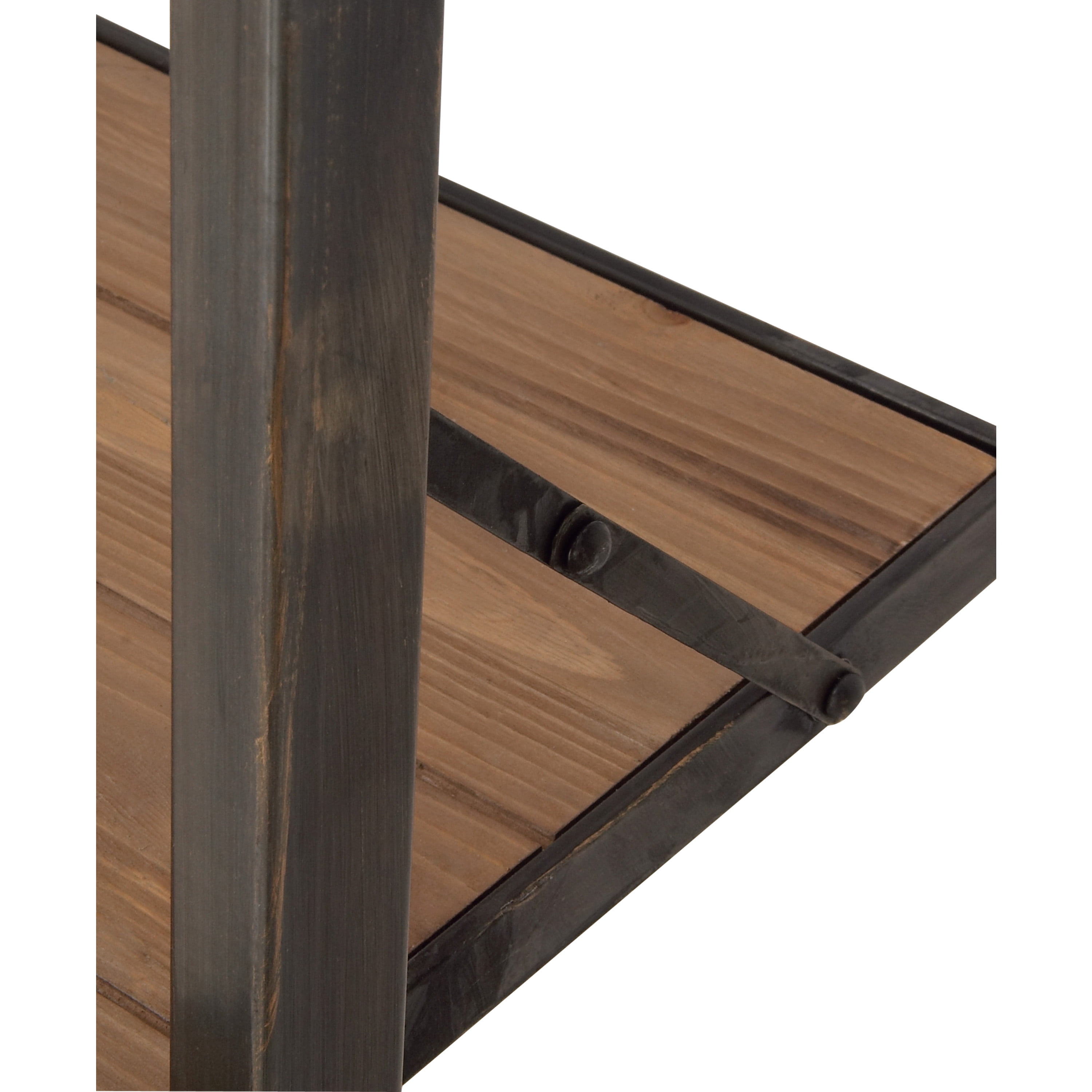 DecMode 20" x 77" Brown Wood 4-Tier Shelving Unit, 1-Piece