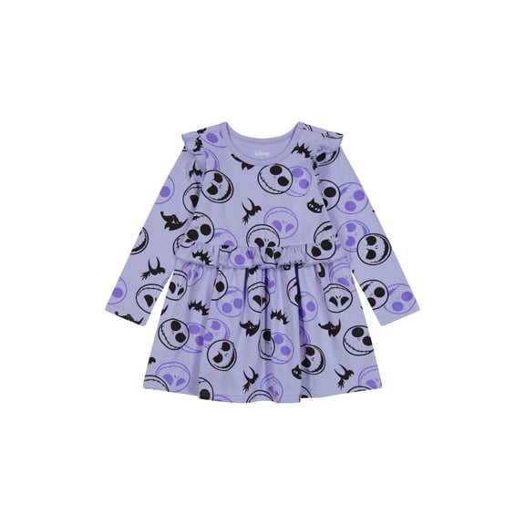 Nightmare Before Christmas Toddler Girl Printed Dress, Sizes 12M-5T