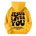 thumbnail image 6 of Grblisyd Boys Girls Graphic Hoodies Cute JESUS LOVES YOU Letter Print Long Sleeve Pullover Hoodie Sweatshirt, 6 of 6