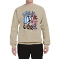 thumbnail image 2 of Wild Bobby Barn In The USA Red White and Blue Cows Pop Culture Unisex Crewneck Sweatshirt, Sandstone, XX-Large, 2 of 6