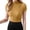 C42 Yellow, variant on Gbsyewxs Womens Tops Turtleneck Short Sleeve Solid Color Knit Slim Summer T Shirts For Women Army Green
