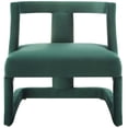 thumbnail image 5 of Contemporary Modern Urban Designer Living Room Lounge Club Lobby Accent Side Chair Armchair, Velvet Fabric Wood, Green, 5 of 7