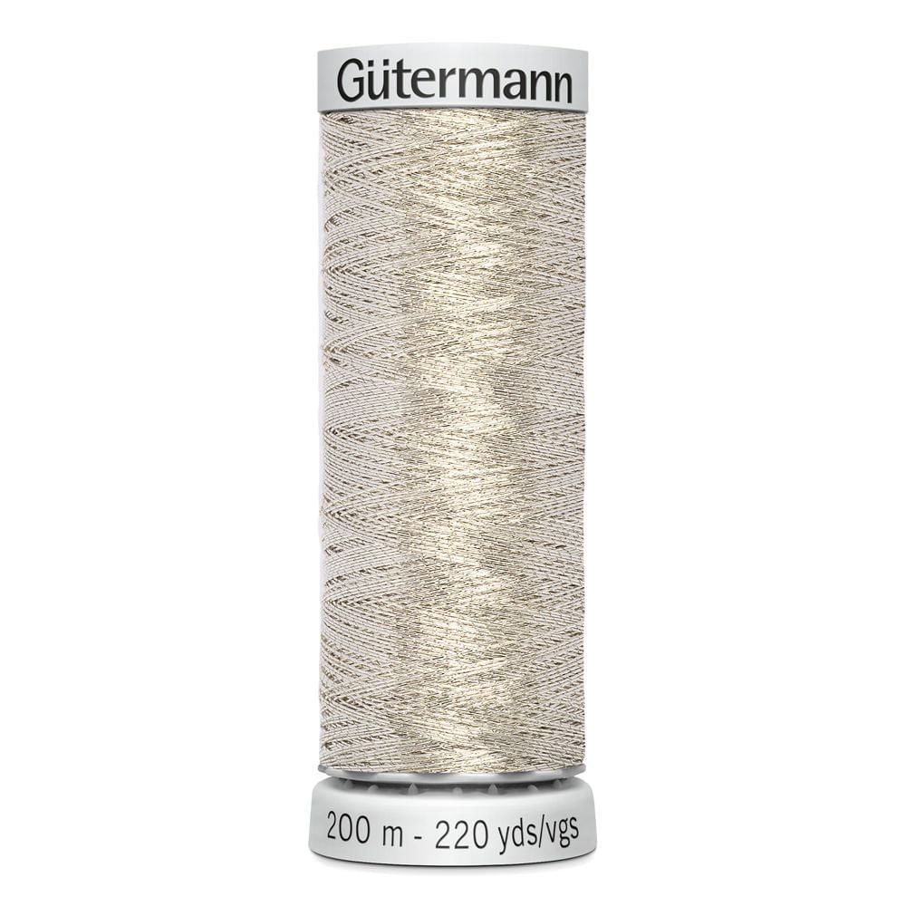 GÜTERMANN Dekor Metallic Thread, 200m, Strong & Versatile for Embroidery, 200 m / 219 yds