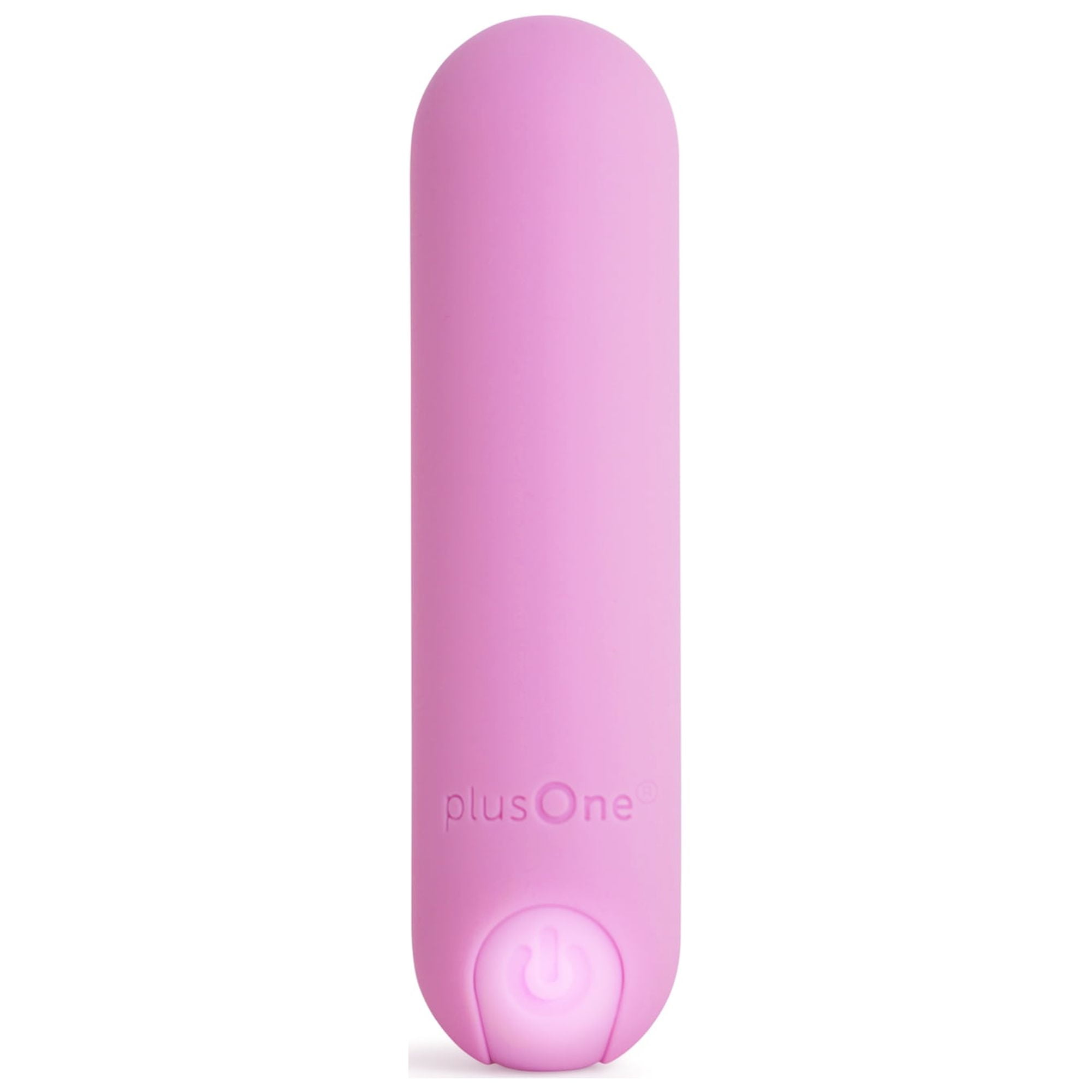 plusOne Vibrating Bullet Soft Touch Massager, Pink, 10 Vibration Settings, Waterproof