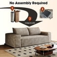 thumbnail image 3 of MAYEERTY 63" 2-Seater Sofa Camel Corduroy Deep Seat No Assembly Living Room/Bedroom/Conference Room, 3 of 7