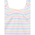 thumbnail image 2 of Garanimals Baby Girl Striped Rib Bow Strap Bodysuit, Sizes 0-24 Months, 2 of 3