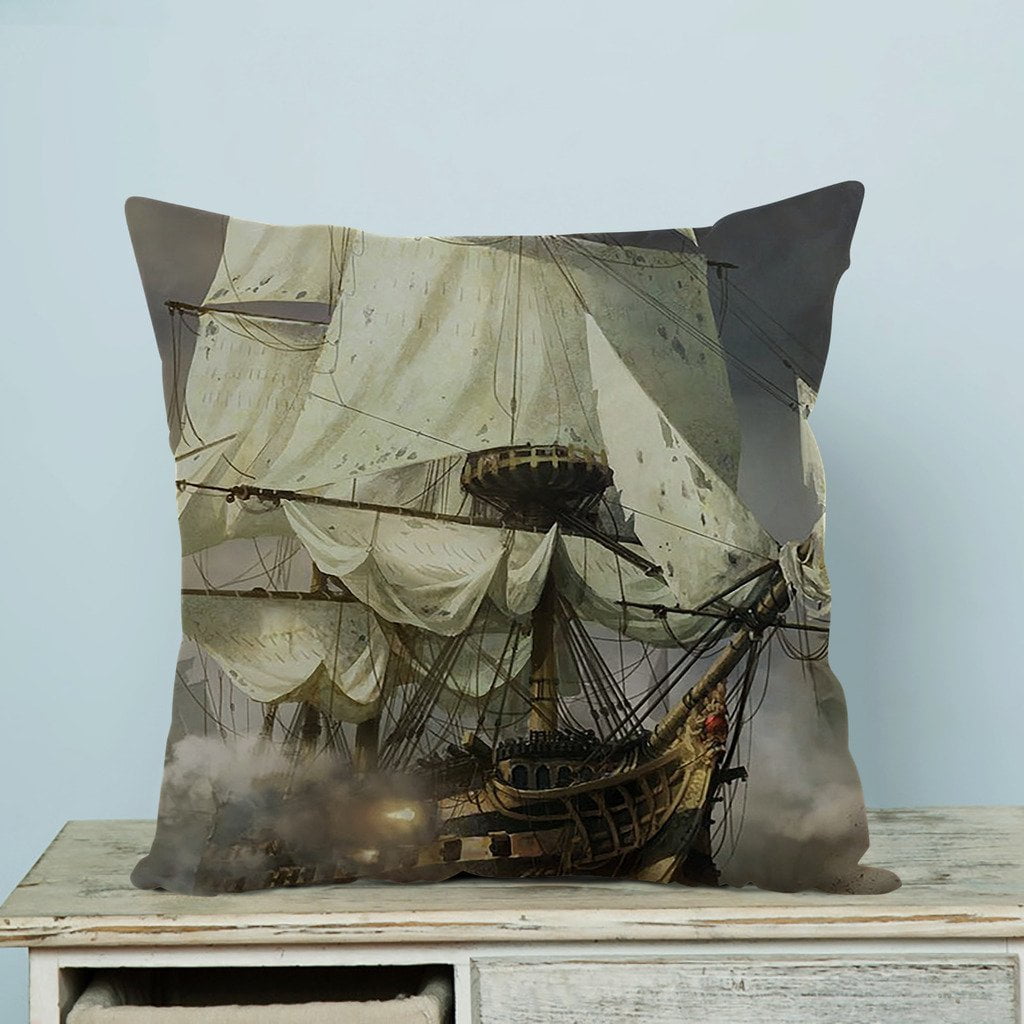GCKG Cool Pirate Ship Pillow Case Pillow Cover Pillow Protector Two