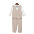 thumbnail image 4 of Odeerbi Niños 4 Pcs Caballero Vestido Formal Traje Chaleco + Traje Pantalones + Corbata + Colgantes Trajes de Boda Conjunto, 4 of 7
