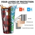 thumbnail image 3 of 16oz Tumblers Red Christmas Snowman Pattern Stainless Steel Vacuum Insulated Double Wall Travel Tumbler Cups Mug with Lid and Straw,Cleaning Brush for Coffee,Tea, 3 of 4