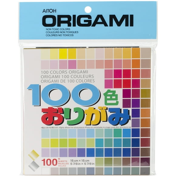 Aitoh Origami Paper 5.875"X5.875" 100/Pkg-Assorted Colors M100C
