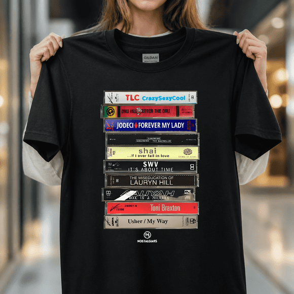 90s R&B Cassette Tape Nostalgia Mixtape Retro Music Lover Gift Unisex Unisex T-Shirt X23, S- 5XL