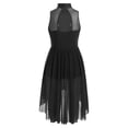 thumbnail image 4 of iiniim Girls Kids Lyrical Ballet Dance Dress Figure Ice Skating Leotard Skirted Sleeveless Performance Black 14, 4 of 7